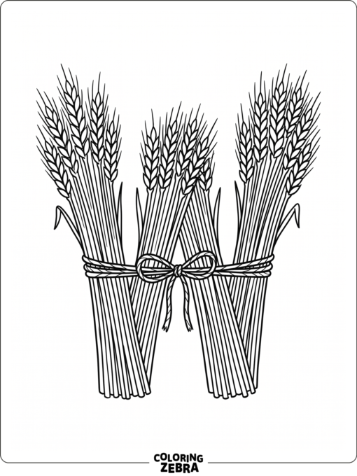 A W with wheat stalks beside it