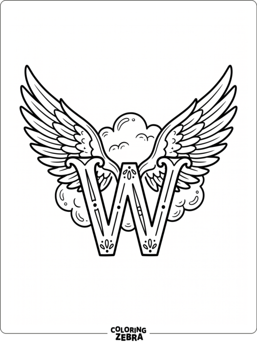 A W with wide wings