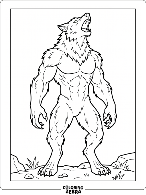 A large werewolf standing tall like the leader