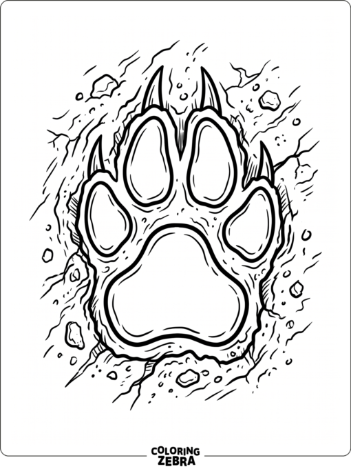 A lone werewolf paw print in the dirt