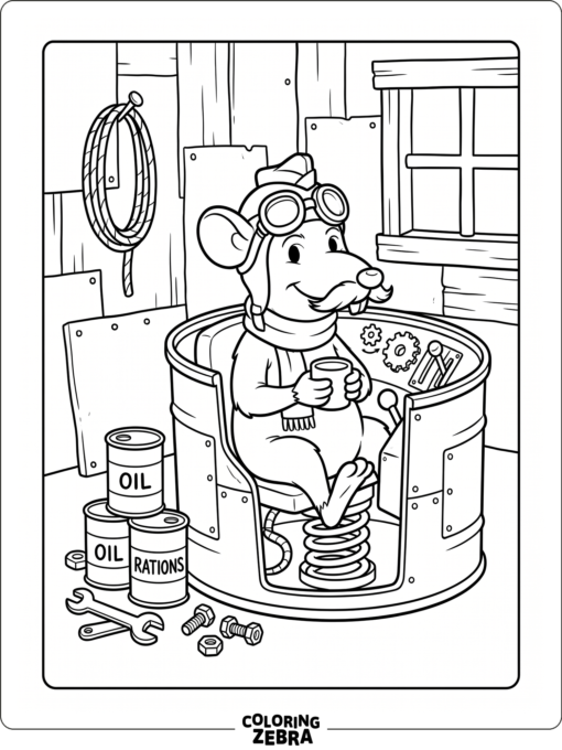 Werner Werman in a tin can with simple props