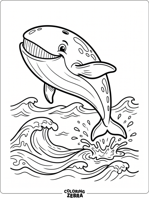 A whale leaping above the water with a splash