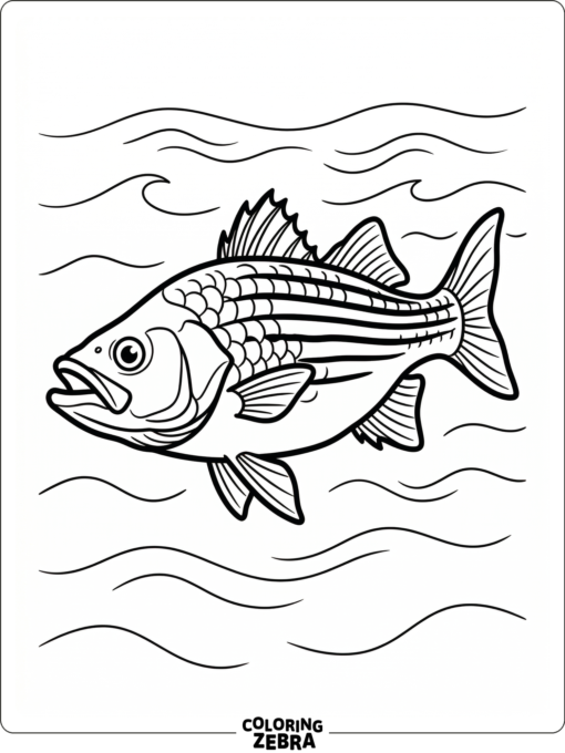 A white bass moving through open water