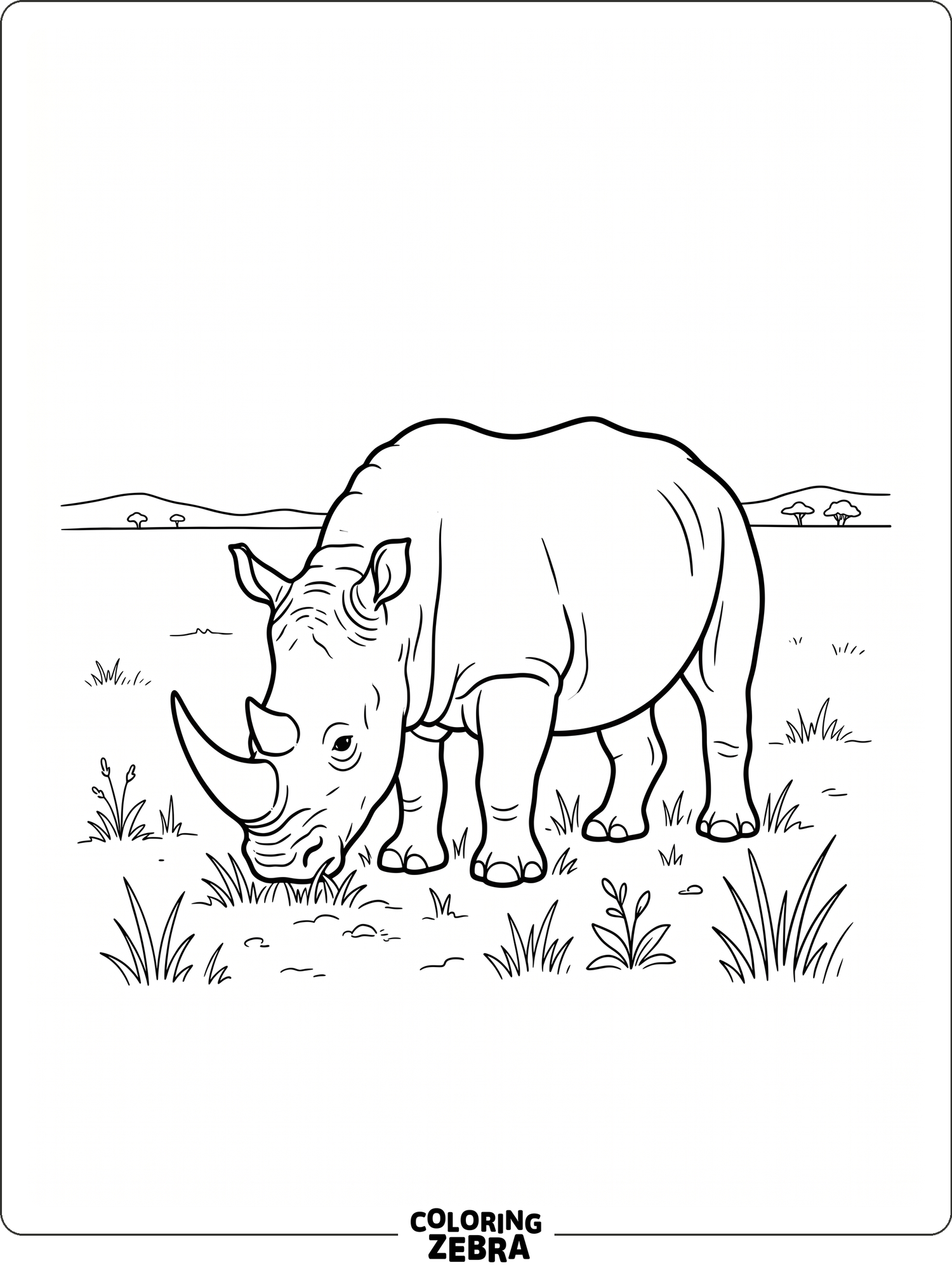25 Free Rhino Coloring Pages - Printable PDF Sheets
