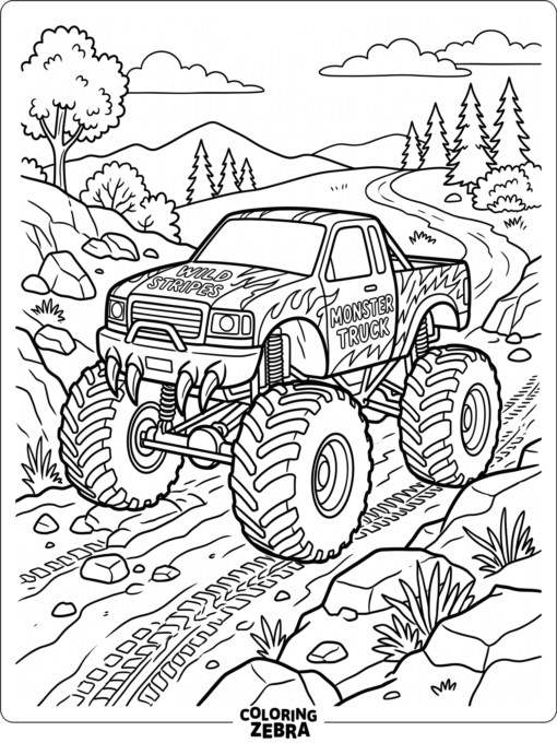Wild Striped Monster Truck