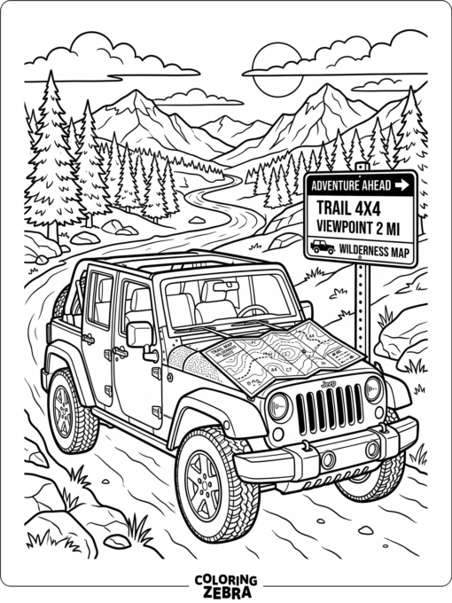 Jeep Coloring Page PDF