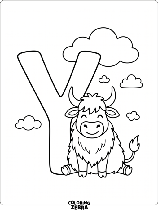 A big Y with a yak and clouds