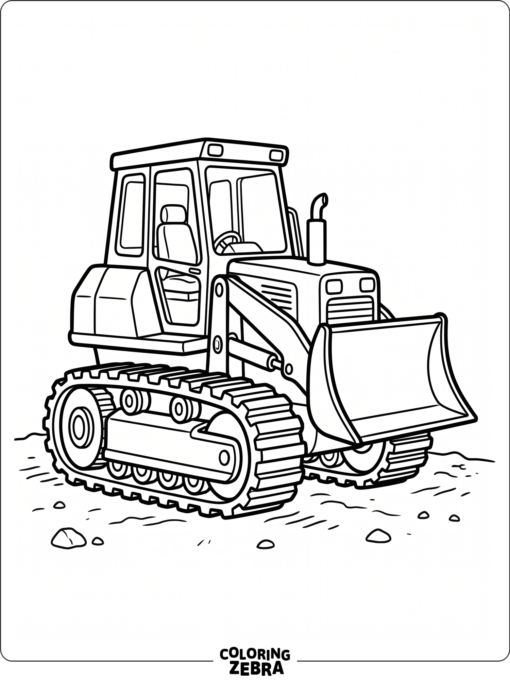 Yellow bulldozer with bold outlines