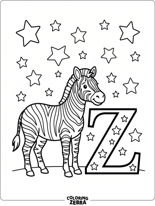 A zebra next to the letter Z