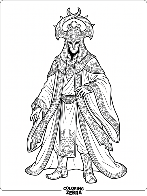 Zant in a twisted crown and flowing robe