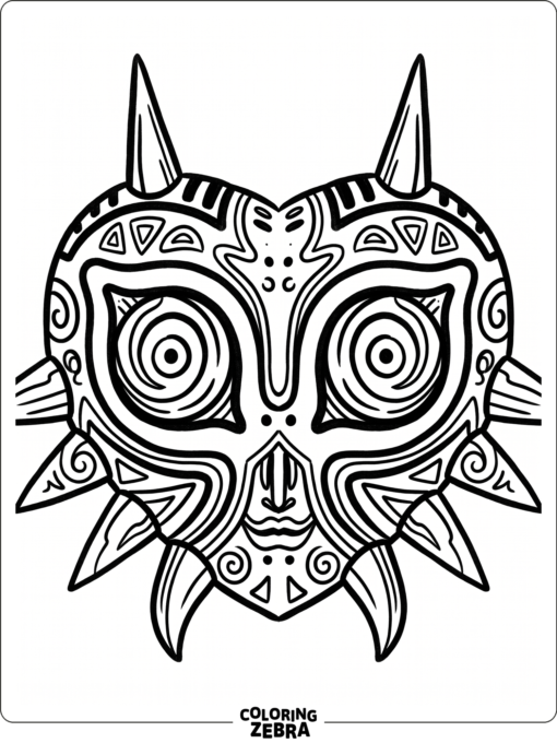 Majora's Mask with bold shapes and curves