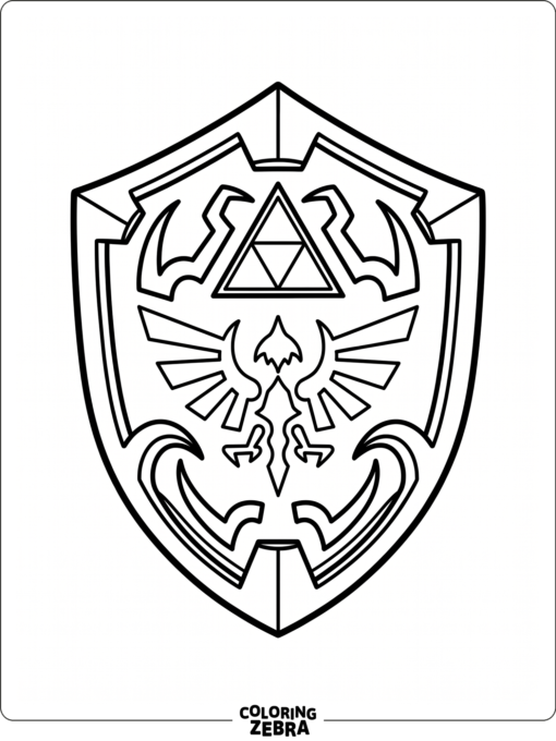 Hylian shield with crest and bold border